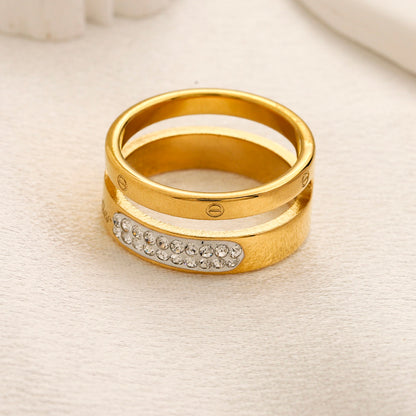 Copper Zirconium Real Gold Plated Ring,Rings Collection、Cart*er   Series