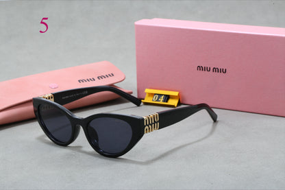 Sculpted Cat-Eye Sunglasses with Logo Temples