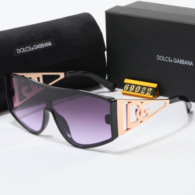 Flat-Top Shield Sunglasses with Logo Temples