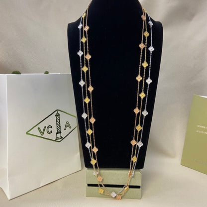 Paperclip & Floral Station Necklace