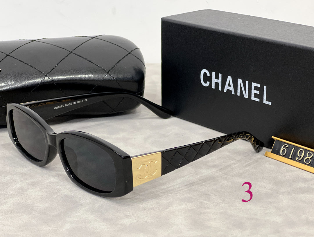 Narrow Oval Sunglasses with Metallic Temple Panels