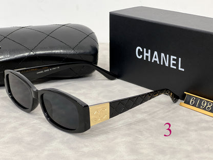 Narrow Oval Sunglasses with Metallic Temple Panels