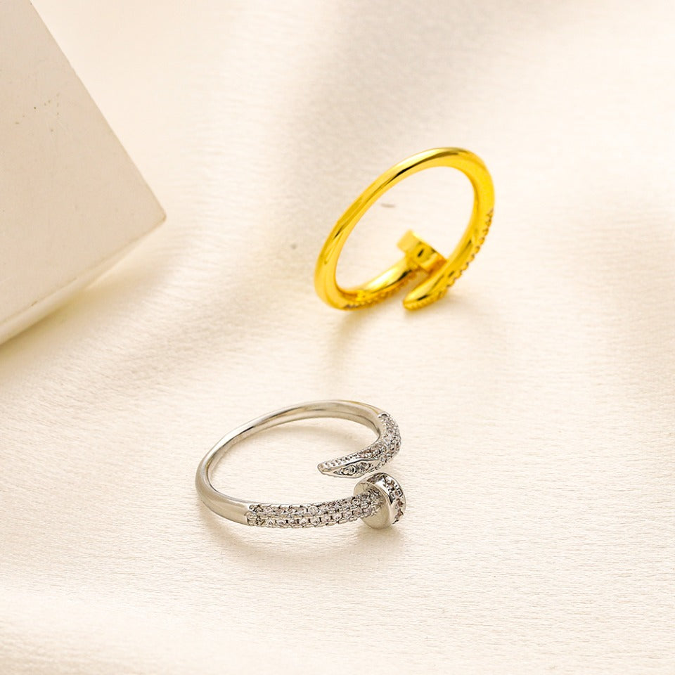 Copper Zirconium Real Gold Plated Ring,Cart*er Series、Rings Collection