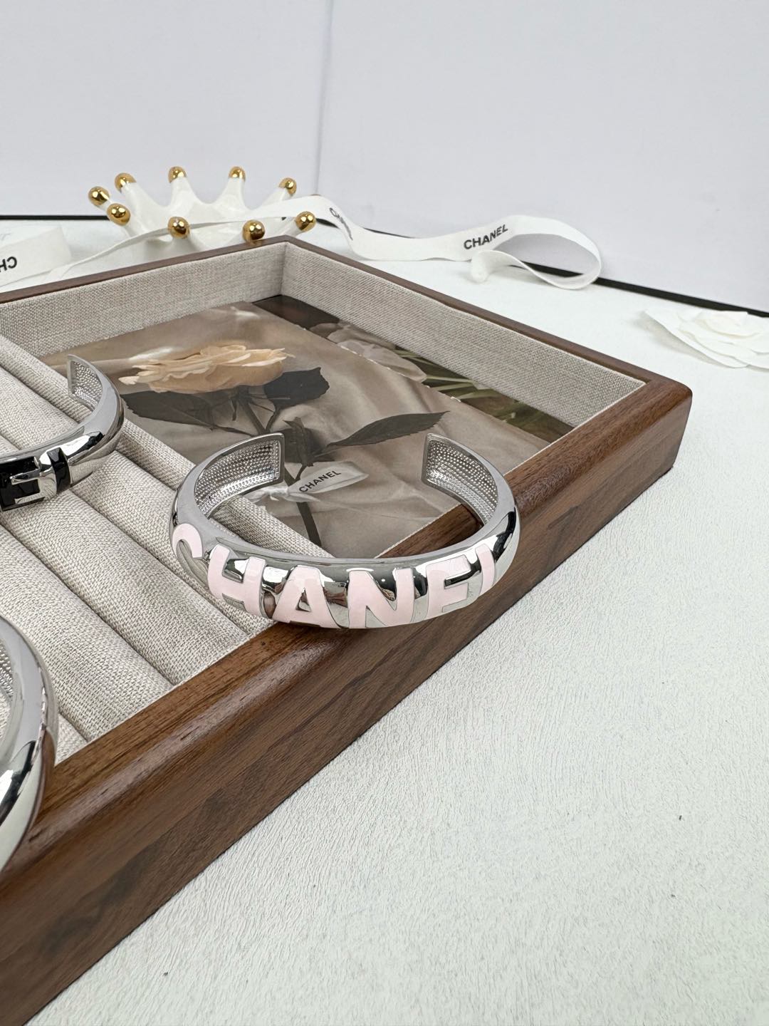 Color-Inlay Lettering Cuff Bracelet