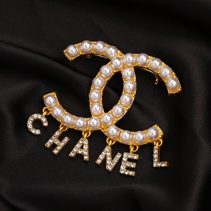 Alloy Stamped Logo Brooch,Brooches Collection、CH*NEL Series