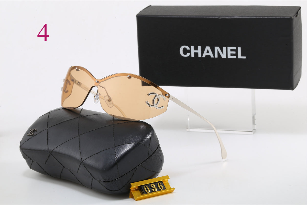 Slim Oval Sunglasses with Metallic Temple Accents