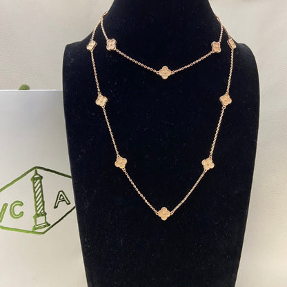 Paperclip & Floral Station Necklace