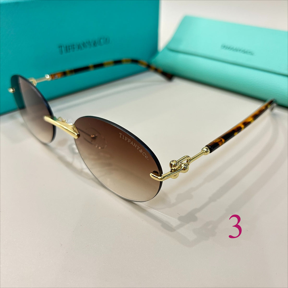 Rimless Aviator Sunglasses with Double Bridge