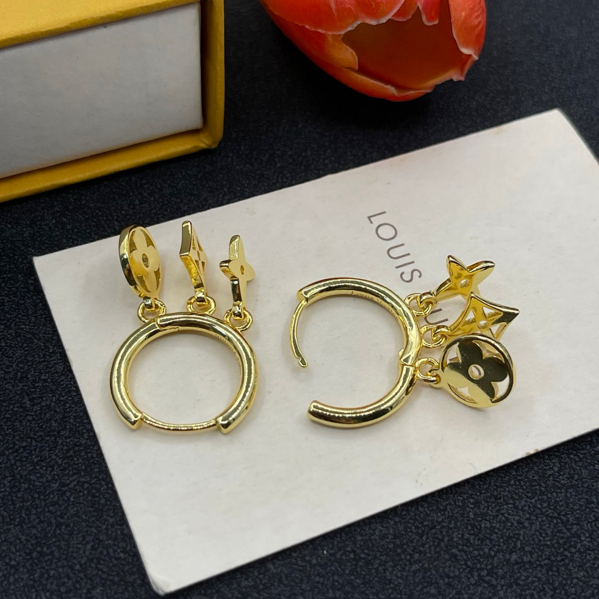 Polished Charm Hoop Earrings