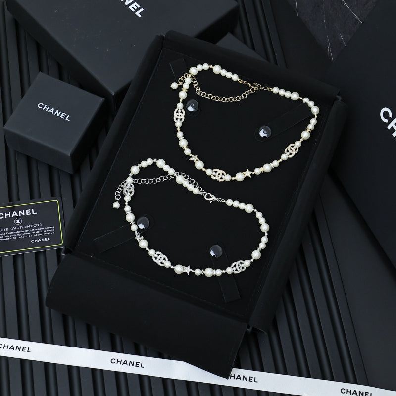 Pearl-Look Bead & Oval-Link Necklace