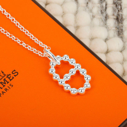 Pave Oval-Link Pendant Chain Necklace