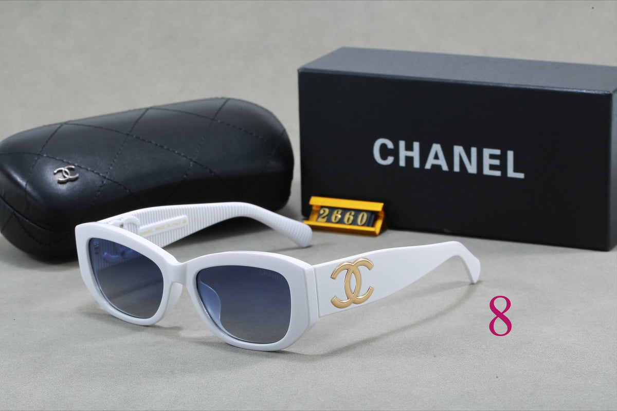 Rounded Cat-Eye Sunglasses with Interlocking Logo Temples