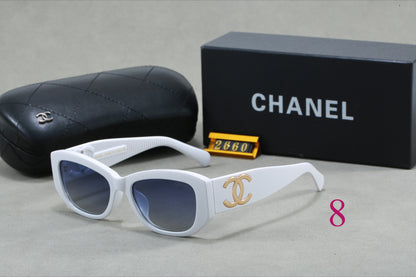 Rounded Cat-Eye Sunglasses with Interlocking Logo Temples