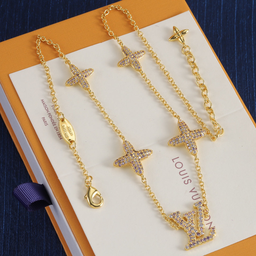 Layered Floral Monogram Necklace