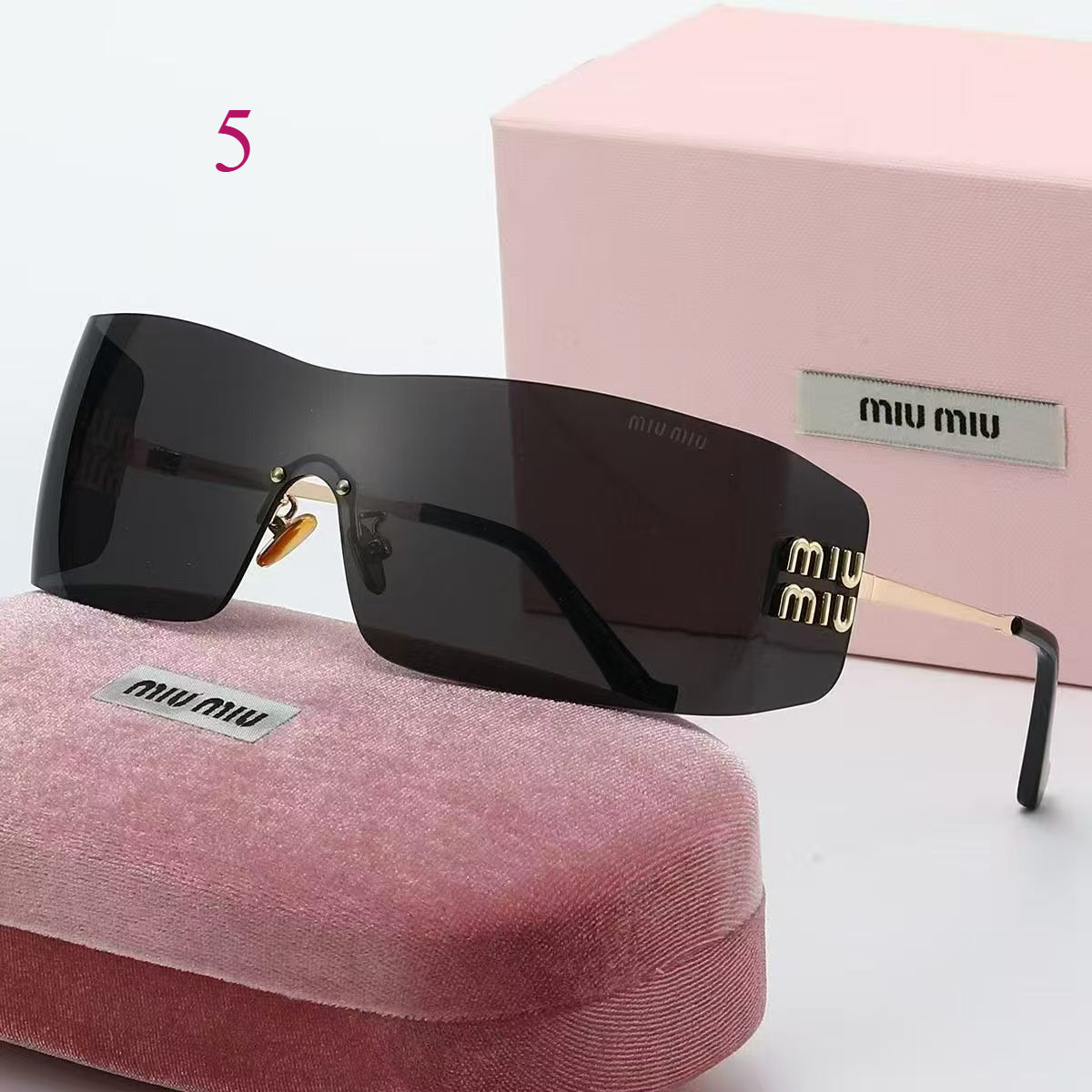 Rimless Shield Sunglasses with Open Bridge