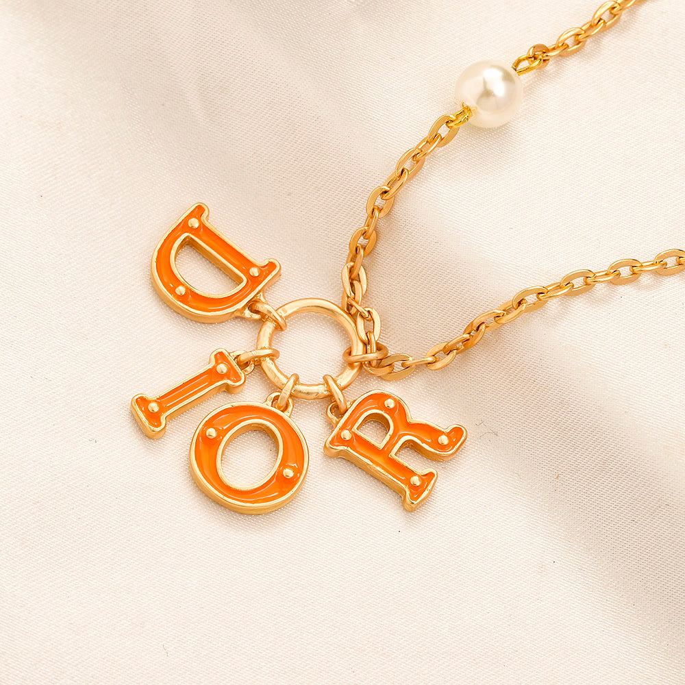 Set collana e bracciale con logo stampato in lega 304