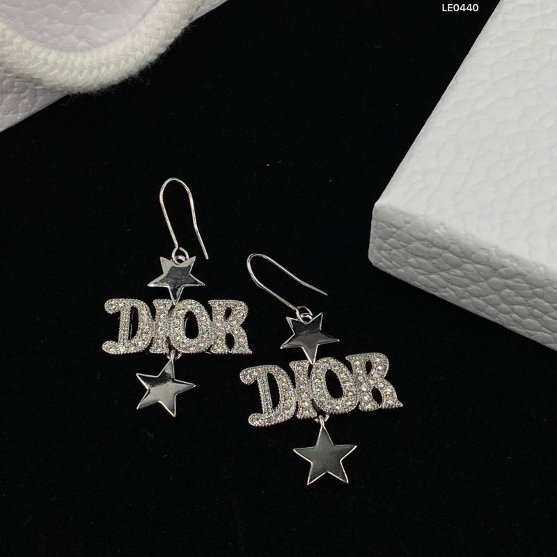 Star & Letter Hook Drop Earrings