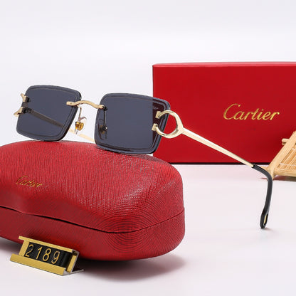 Geometric Square Sunglasses with Loop Temple Detail