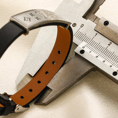 304 Stainless Steel Engraved Bar & Strap Bracelet