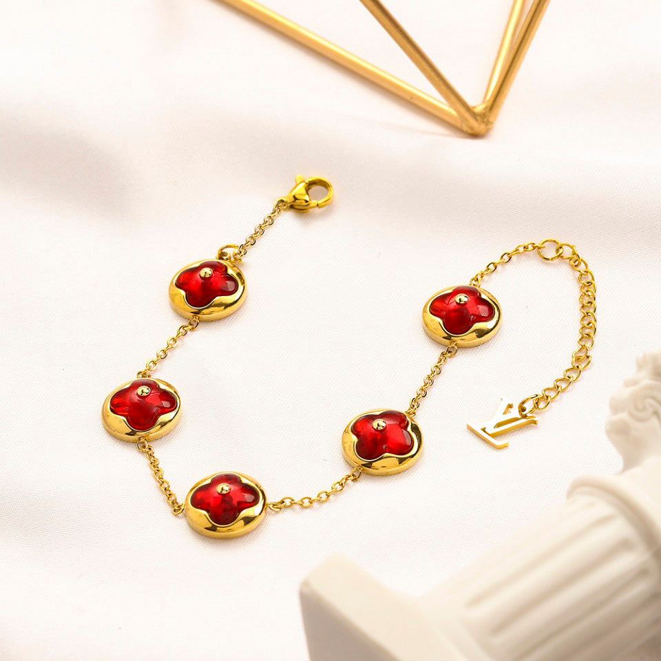 Schmuckset aus 304er Edelstahl: Ohrringe, Armband, Halskette