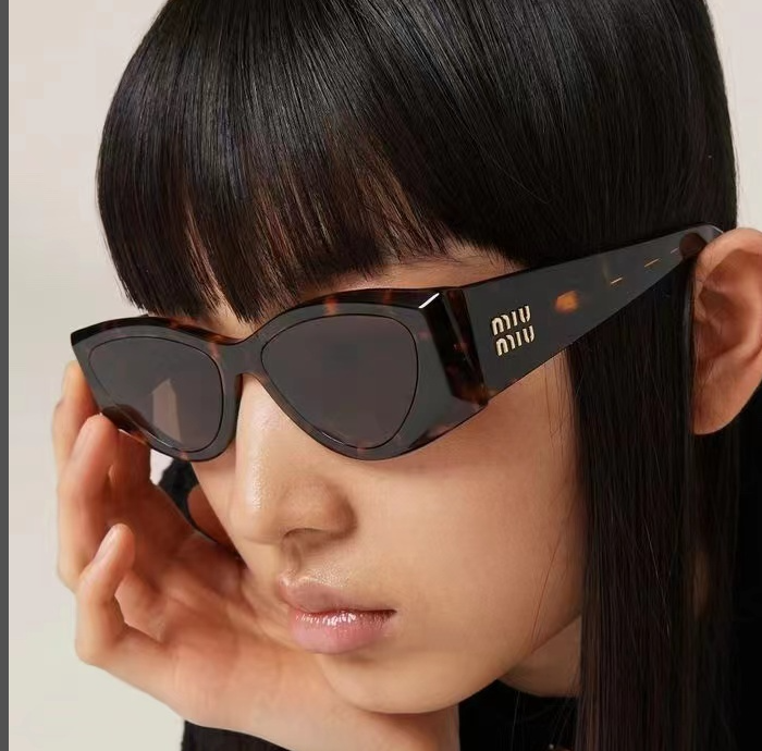 Slim Rectangular Sunglasses with Tapered Temples