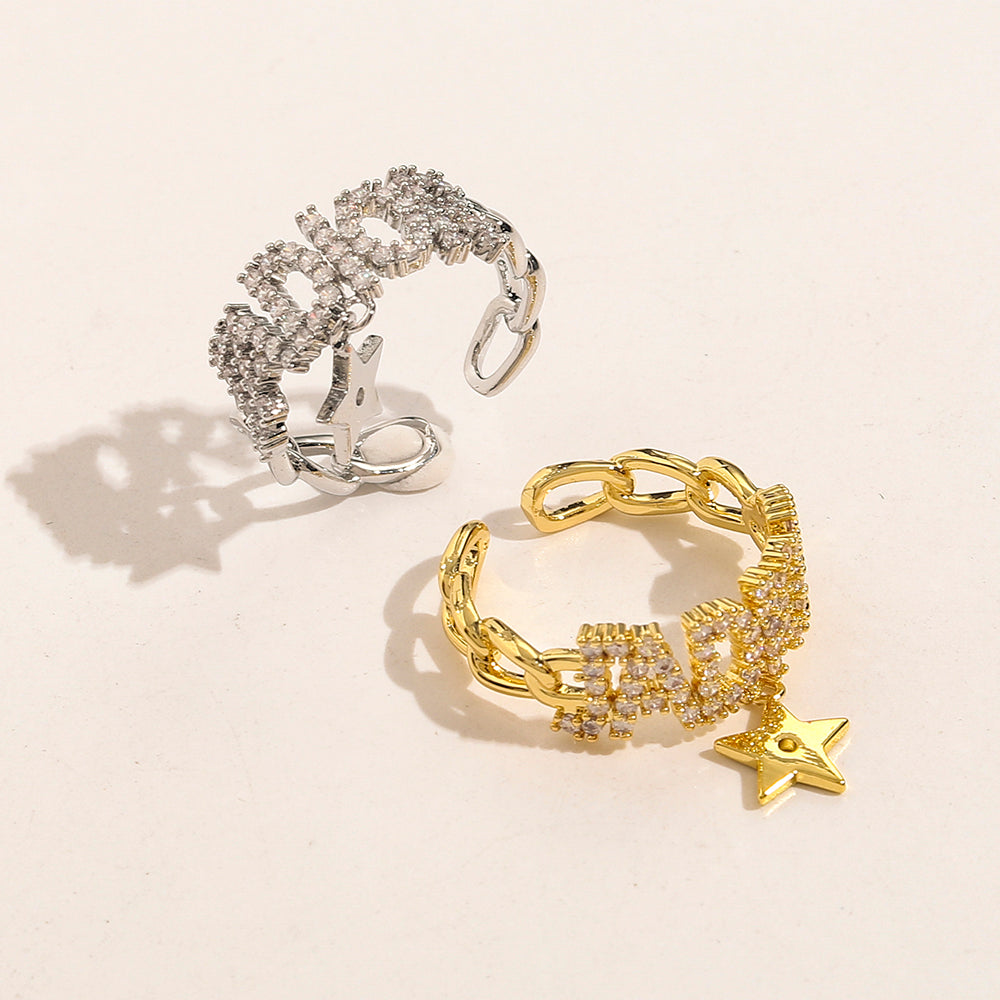 Copper Zirconium Real Gold Plated Ring,Rings Collection、D*or  Series