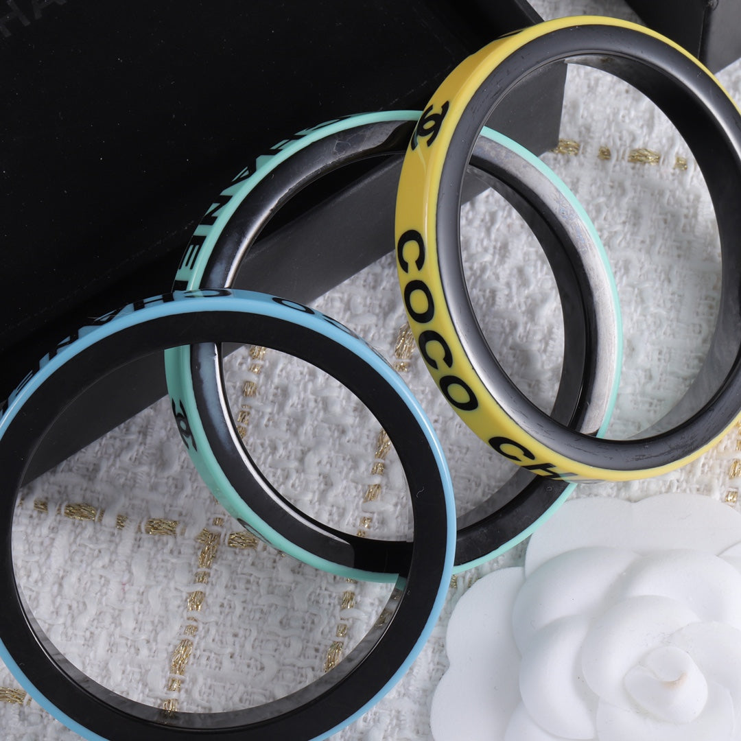 Pastel Lettering Wide Cuff Bracelet