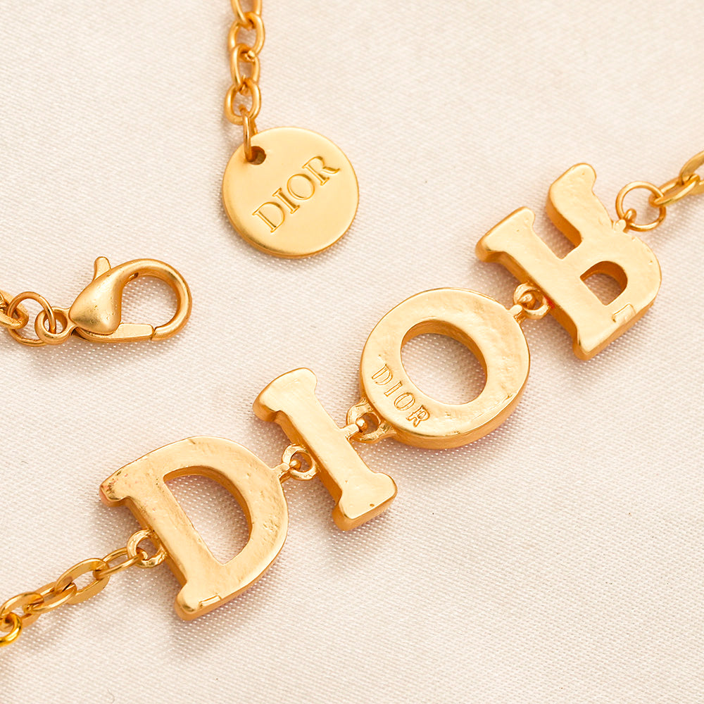 Set collana e bracciale con logo stampato in lega 304