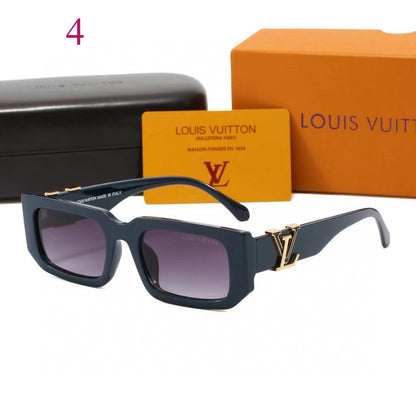 Chunky Rounded Rectangle Sunglasses with Monogram Temples