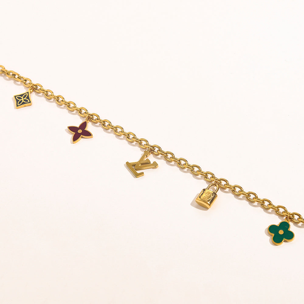 Set di collana e bracciale stampati in acciaio inossidabile 304