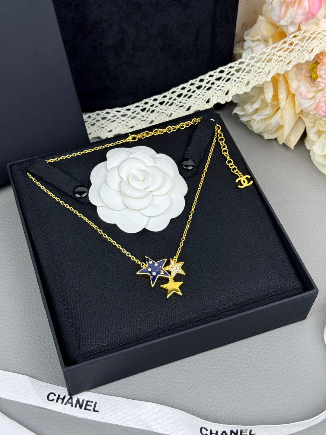 Triple Star Pendant Necklace