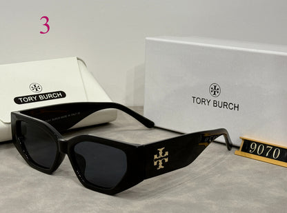Narrow Geometric Sunglasses with Beveled Frames