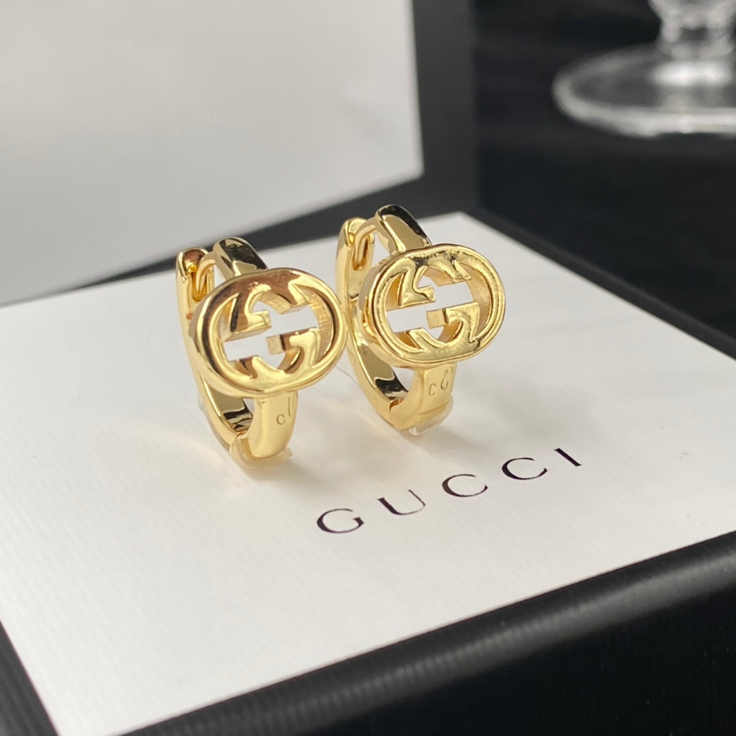 Interlocking-G Round Huggie Earrings
