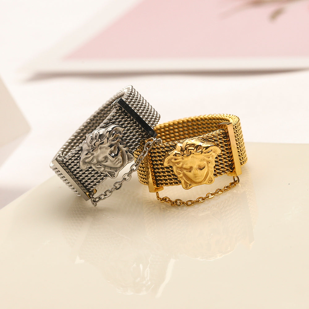 Copper Zirconium Real Gold Plated Ring,Rings Collection、V*rsace Series