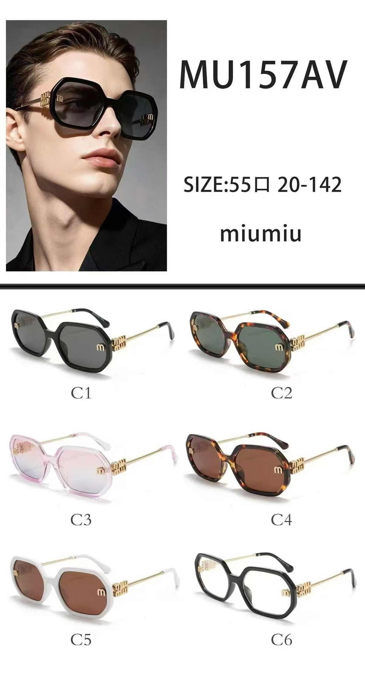 Oversized Double-Bridge Glasses - Clear and Tinted Lens Options