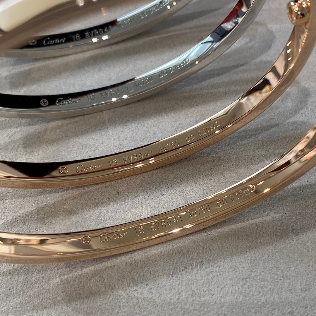 Polished Screw-Detail Bangle Bracelet