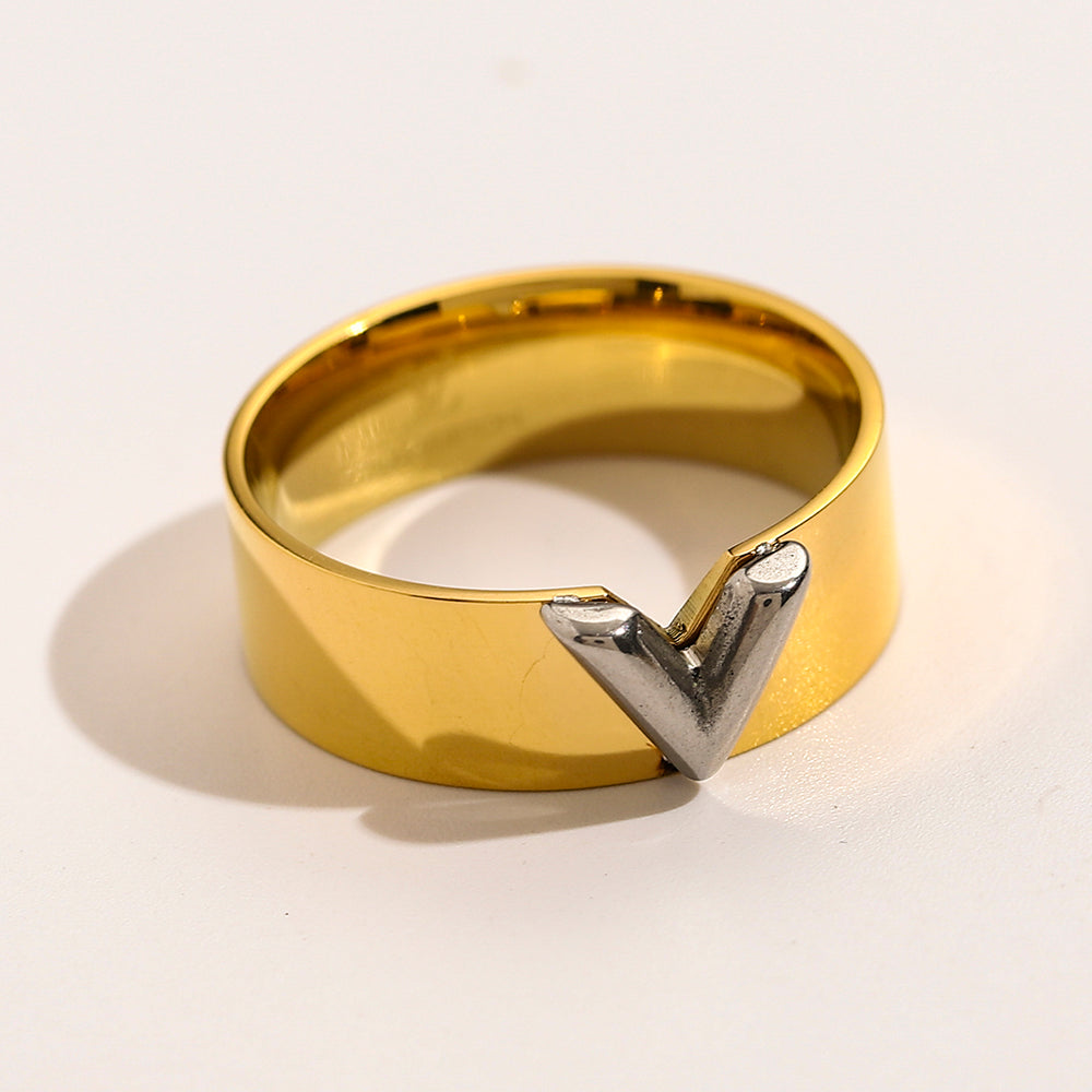 Anello con logo stampato in acciaio inossidabile 304