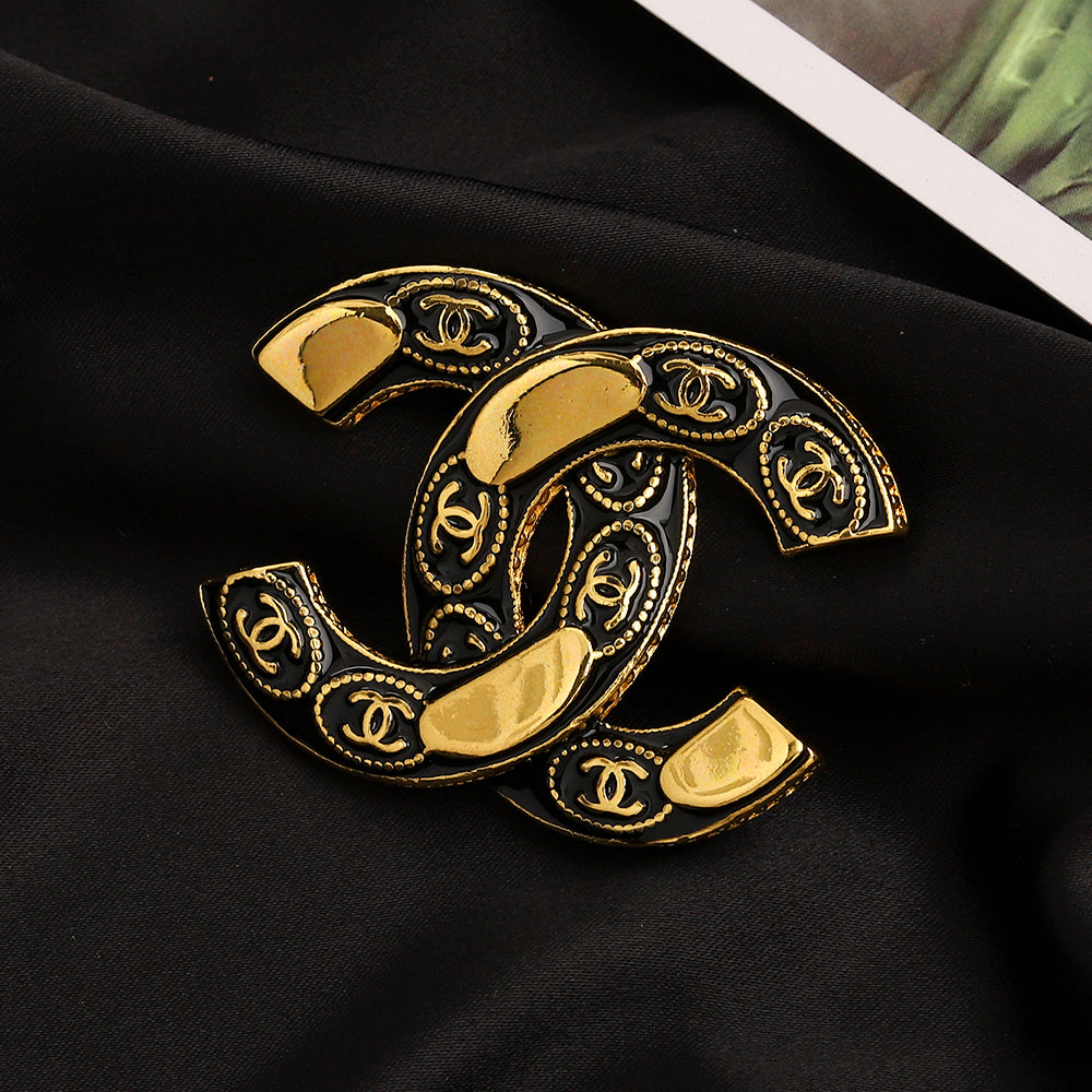 Alloy Steel Stamped Logo Brooch,Brooches Collection、CH*NEL Series