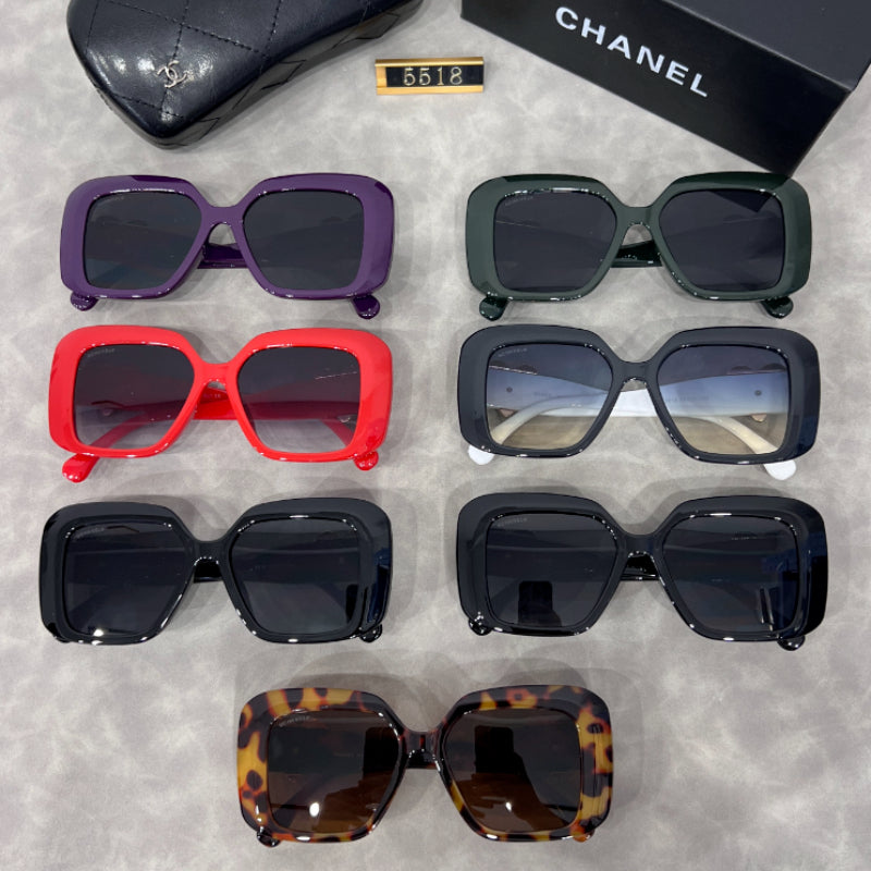 Oversized Square Sunglasses with Deep Beveled Rims