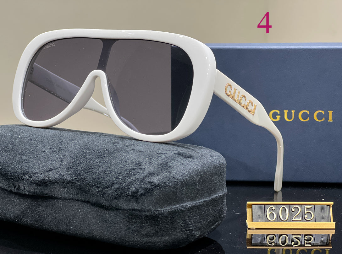 Wide Shield Sunglasses with Thick Brow Frame