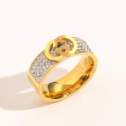 Copper Zirconium Real Gold Plated Ring,Rings Collection、GU*CI  Series