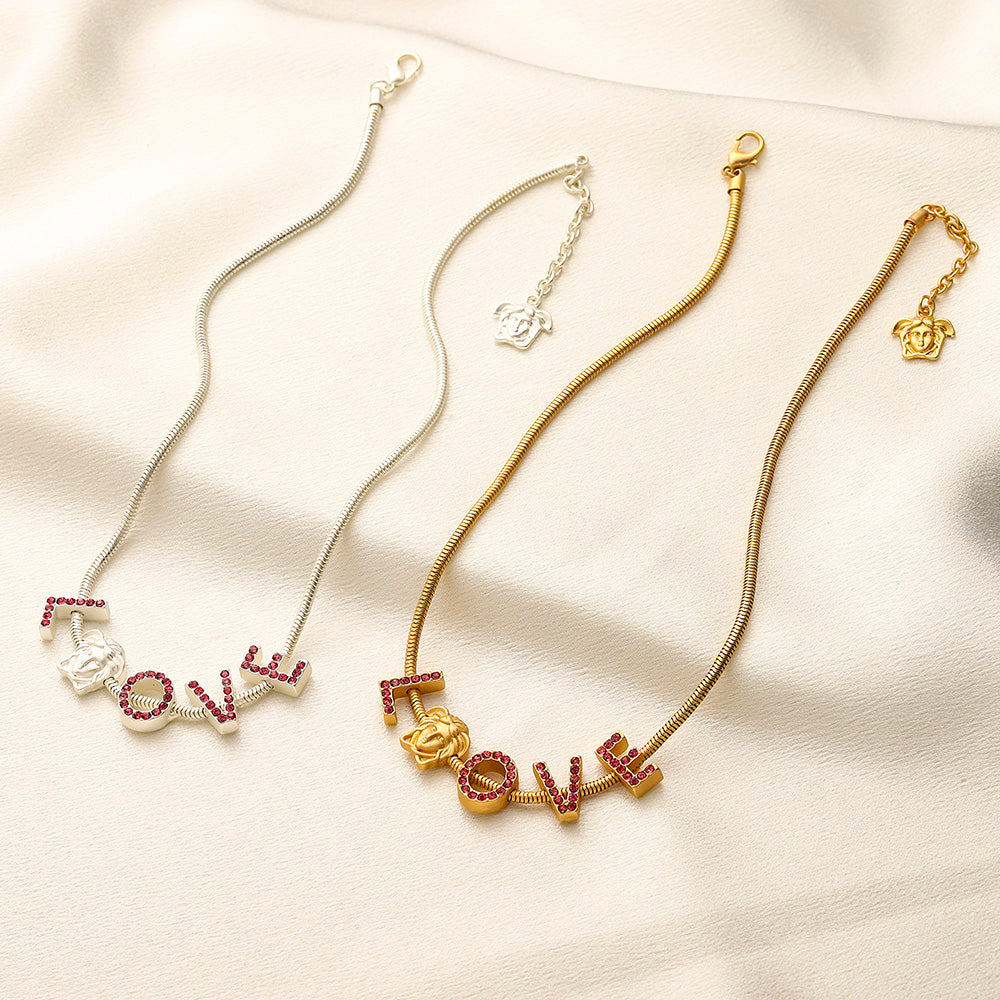 304 Stainless Steel Heart & Letter Charm Bracelet & Necklace - Individual or Set