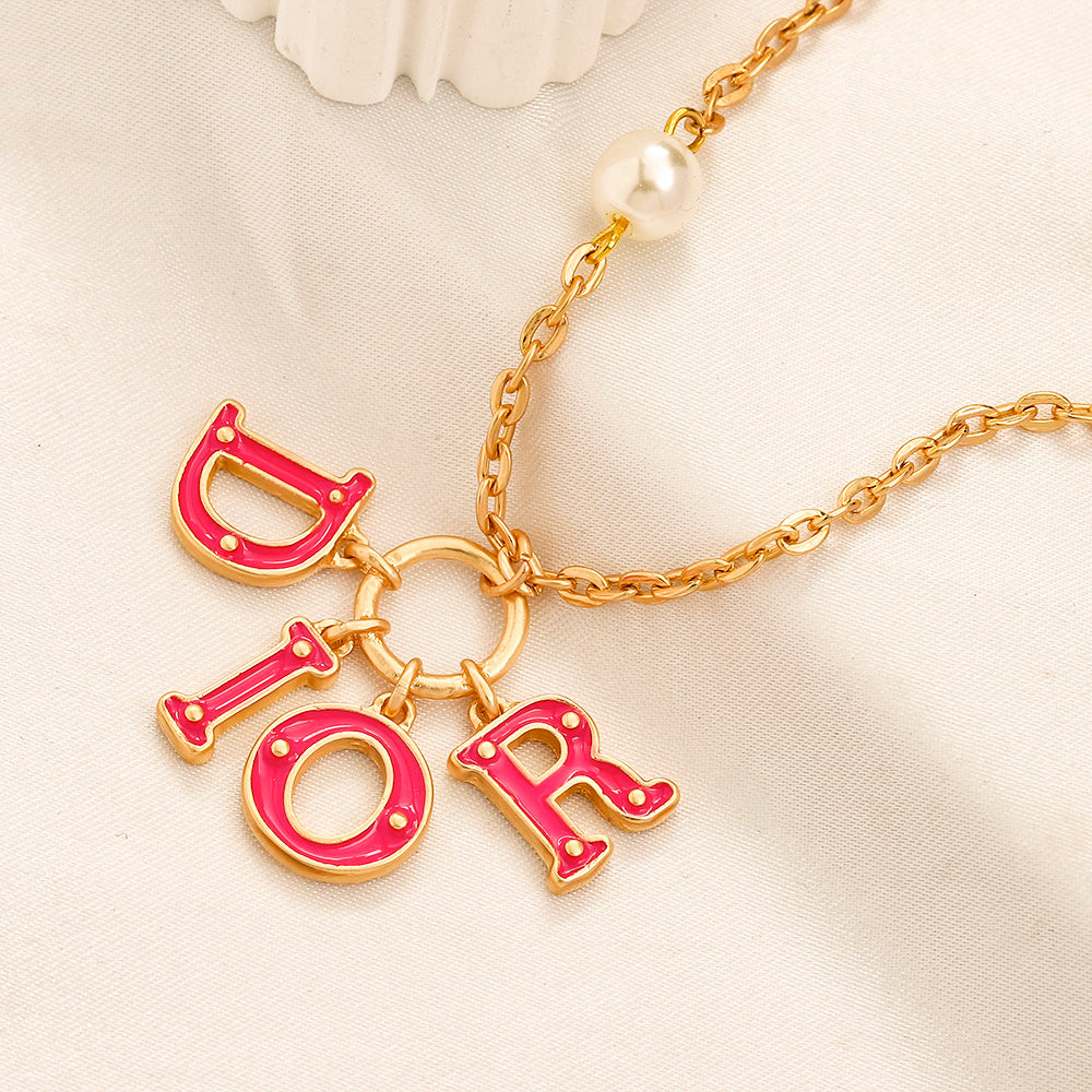 Set collana e bracciale con logo stampato in lega 304