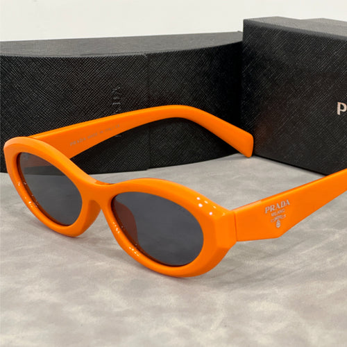 Chunky Oval Sunglasses with Triangular Temple Detail