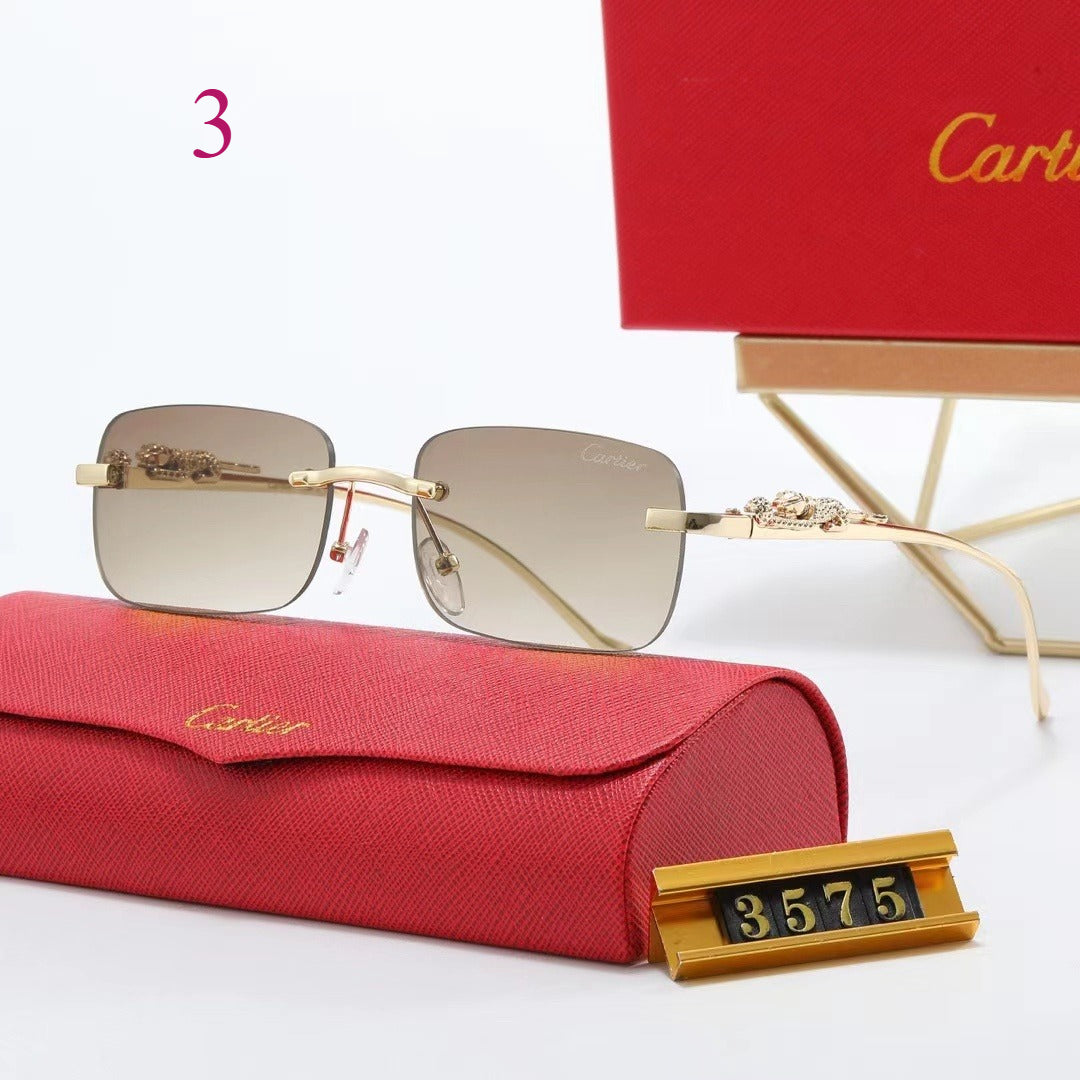 Rounded Rectangle Rimless Sunglasses
