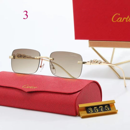 Rounded Rectangle Rimless Sunglasses