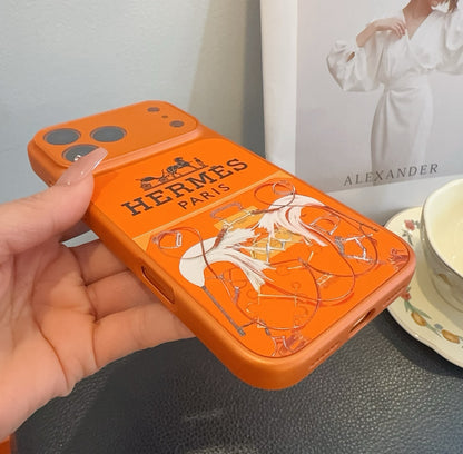 Fashion Aesthetic Shock Absorbing Protective Phone Case  He*mes Series、Fashion Phone Case