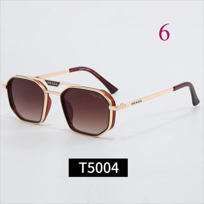 Rounded Square Sunglasses with Double Bridge