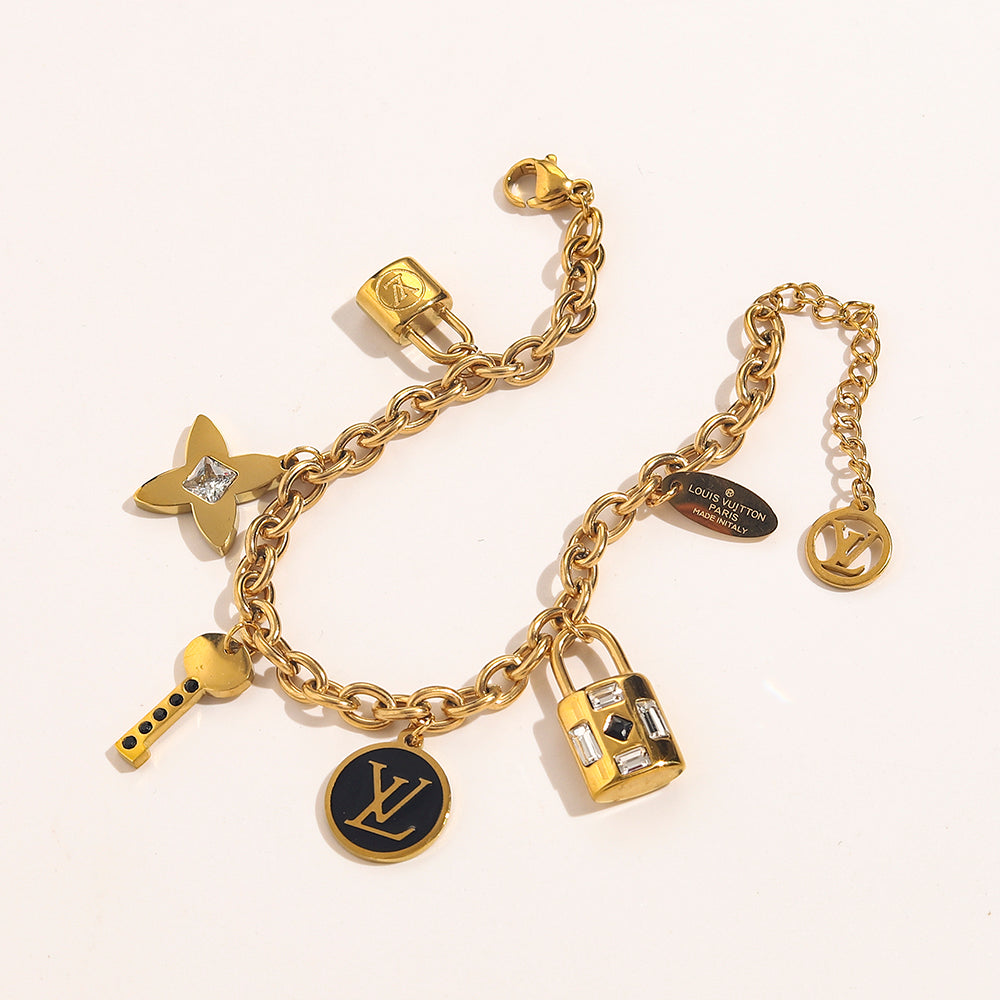 Halsketten- und Armbandset aus gestanztem Edelstahl 304