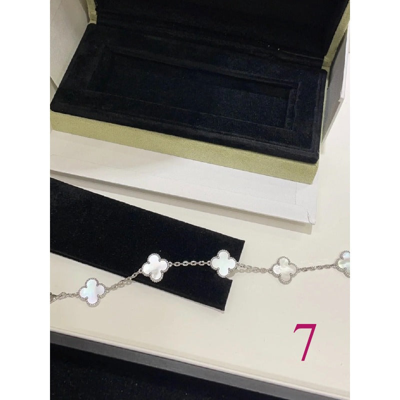 Beaded-Edge Quatrefoil Station Bracelet
